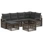 Preview: Gartensofa-set 7 Stk. Grau Poly-Rattan
