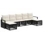 Preview: Gartensofa-set 7 stk. Schwarz Poly-Rattan