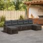 Preview: ARDEBO.de - Gartensofa-set 7 stk. Grau Poly-Rattan