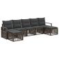 Preview: Gartensofa-set 7 stk. Grau Poly-Rattan