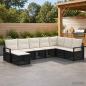 Preview: ARDEBO.de - Gartensofa-set 8 stk. Schwarz Poly-Rattan