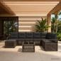 Preview: ARDEBO.de - Gartensofa-set 9 Stk. Grau Poly-Rattan