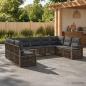 Preview: ARDEBO.de - Gartensofa-set 9 stk. Grau Poly-Rattan