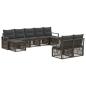 Preview: Gartensofa-set 9 stk. Grau Poly-Rattan
