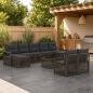 Preview: ARDEBO.de - Gartensofa-set 10 Stk. Grau Poly-Rattan