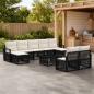 Preview: ARDEBO.de - Gartensofa-set 10 stk. Schwarz Poly-Rattan