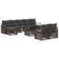 Preview: Gartensofa-set 10 stk. Grau Poly-Rattan