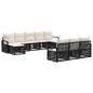 Preview: Gartensofa-set 10 stk. Schwarz Poly-Rattan