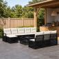 Preview: ARDEBO.de - Gartensofa-set 11 stk. Schwarz Poly-Rattan