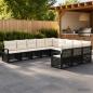 Preview: ARDEBO.de - Gartensofa-set 11 stk. Schwarz Poly-Rattan