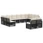 Preview: Gartensofa-set 12 Stk. Schwarz Poly-Rattan