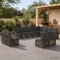 Preview: ARDEBO.de - Gartensofa-set 12 stk. Grau Poly-Rattan