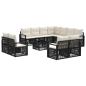 Preview: Gartensofa-set 12 Stk. Schwarz Poly-Rattan