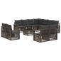 Preview: Gartensofa-set 12 stk. Grau Poly-Rattan