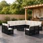 Preview: ARDEBO.de - Gartensofa-set 14 Stk. Schwarz Poly-Rattan