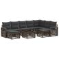 Preview: Gartensofa-set 10 Stk. Grau Poly-Rattan