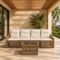 Preview: ARDEBO.de - Gartensofa-set 5 Stk. Beige Poly-Rattan