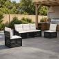 Preview: ARDEBO.de - Gartensofa-set 5 stk. Schwarz Poly-Rattan