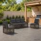 Preview: ARDEBO.de - Gartensofa-set 5 stk. 5-Sitzer Grau Poly-Rattan