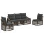 Preview: Gartensofa-set 5 stk. 5-Sitzer Grau Poly-Rattan