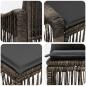 Preview: Gartensofa-set 5 stk. 5-Sitzer Grau Poly-Rattan