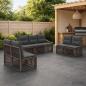 Preview: ARDEBO.de - Gartensofa-set 7 stk. Grau Poly-Rattan