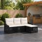 Preview: ARDEBO.de - Gartensofa-set 4 stk. Schwarz Poly-Rattan