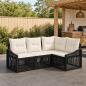 Preview: ARDEBO.de - Gartensofa-set 4 stk. Schwarz Poly-Rattan