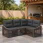Preview: ARDEBO.de - Gartensofa-set 4 Stk. Grau Poly-Rattan