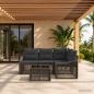 Preview: ARDEBO.de - Gartensofa-set 5 Stk. Grau Poly-Rattan