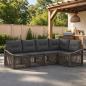 Preview: ARDEBO.de - Gartensofa-set 5 stk. 5-Sitzer Grau Poly-Rattan
