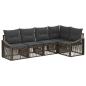 Preview: Gartensofa-set 5 stk. 5-Sitzer Grau Poly-Rattan