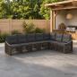 Preview: ARDEBO.de - Gartensofa-set 7 stk. Grau Poly-Rattan
