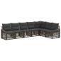 Preview: Gartensofa-set 7 stk. Grau Poly-Rattan