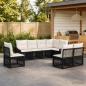 Preview: ARDEBO.de - Gartensofa-set 8 stk. Schwarz Poly-Rattan
