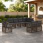 Preview: ARDEBO.de - Gartensofa-set 8 stk. Grau Poly-Rattan