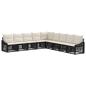 Preview: Gartensofa-set 9 stk. Schwarz Poly-Rattan