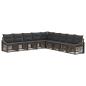 Preview: Gartensofa-set 9 stk. Grau Poly-Rattan