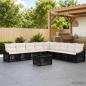 Preview: ARDEBO.de - Gartensofa-set 10 stk. Schwarz Poly-Rattan