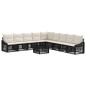 Preview: Gartensofa-set 10 stk. Schwarz Poly-Rattan