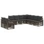 Preview: Gartensofa-set 9 stk. Grau Poly-Rattan