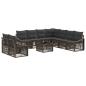 Preview: Gartensofa-set 10 stk. Grau Poly-Rattan