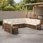 Preview: ARDEBO.de - Gartensofa-set 10 Stk. Beige Poly-Rattan