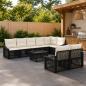 Preview: ARDEBO.de - Gartensofa-set 9 stk. Schwarz Poly-Rattan