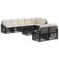 Preview: Gartensofa-set 9 stk. Schwarz Poly-Rattan