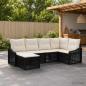 Preview: ARDEBO.de - Gartensofa-set 6 stk. Schwarz Poly-Rattan