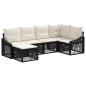 Preview: Gartensofa-set 6 stk. Schwarz Poly-Rattan