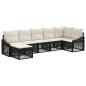 Preview: Gartensofa-set 7 stk. Schwarz Poly-Rattan