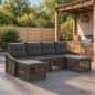 Preview: ARDEBO.de - Gartensofa-set 6 stk. Grau Poly-Rattan