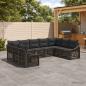 Preview: ARDEBO.de - Gartensofa-set 9 stk. Grau Poly-Rattan